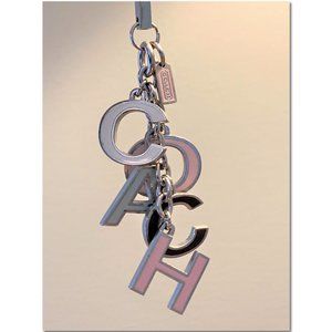 Vintage Coach Mixed Letter Key Fob Key Chain Hang Tag
